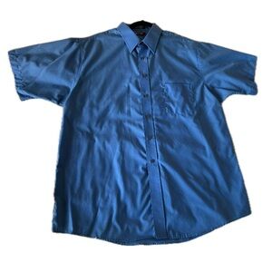 Vintage Puritan Button-Up Short Sleeve Wrinkle Free Mens Shirt